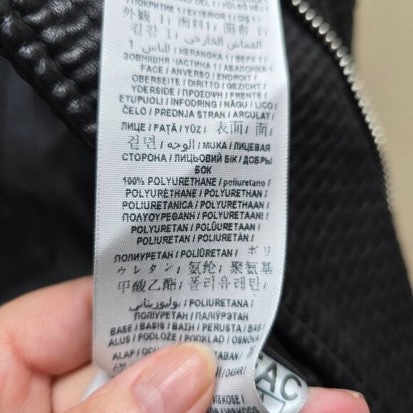 Guess Jazmine Saint Moto Vegan Leather Jacket Biker Classic Black Size Small - Picture 7 of 10